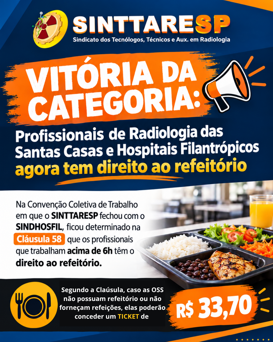 Capa do jornal DIREITO AO REFEITÓRIO - SINDHOSFIL