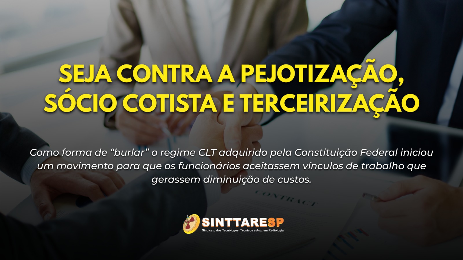 Imagem da notícia Seja contra a Pejotização, Sócio Cotista e Terceirização